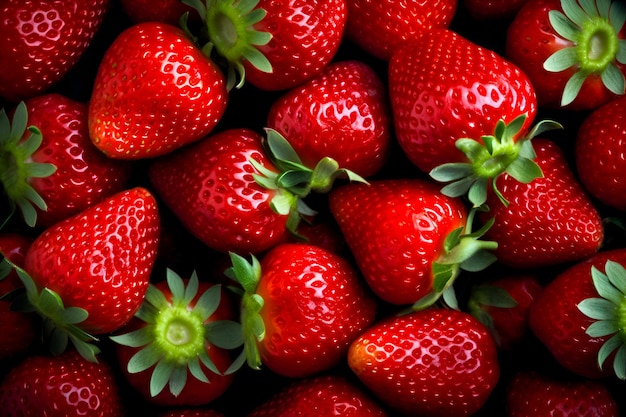 Fresh and sweet strawberrys background A close up of strawberry