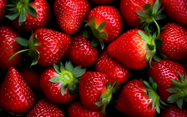 Fresh and sweet strawberrys background A close up of strawberry