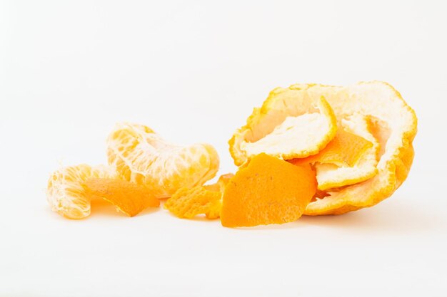 Fresh tangerine on white background