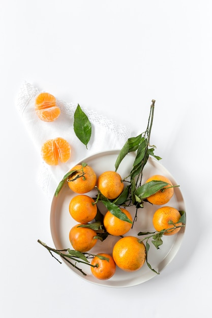 Photo fresh tangerines in season