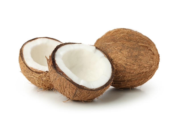 Fresh tasty coconut isolated on white background