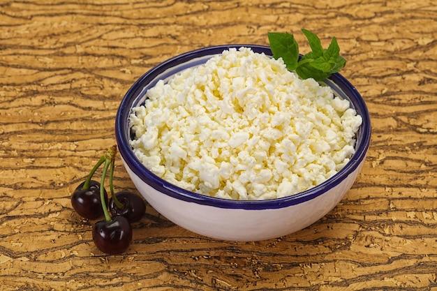 Fresh tasty curd in the bowl