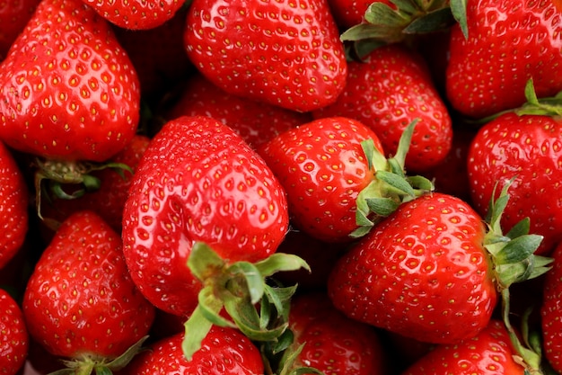 Fresh tasty strawberry on whole, close up