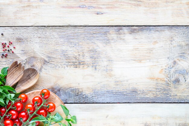 Fresh tasty vegetables for cooking on a rustic surface