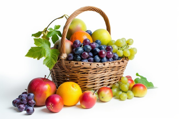 Fresh and tempting fruits in a basket