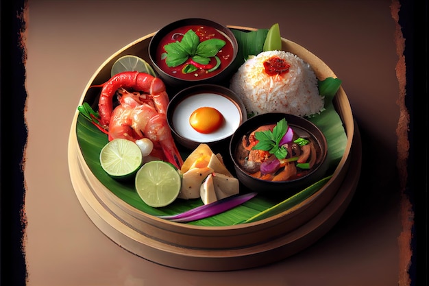 Свежая тайская еда Khao Niao