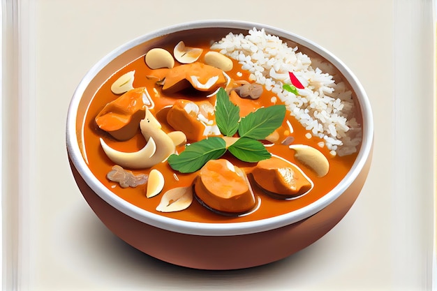 Свежая тайская еда Massaman Curry