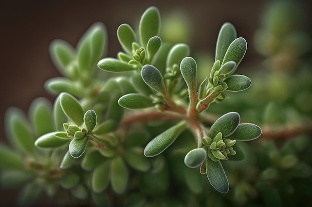 Fresh thyme sprig in macro