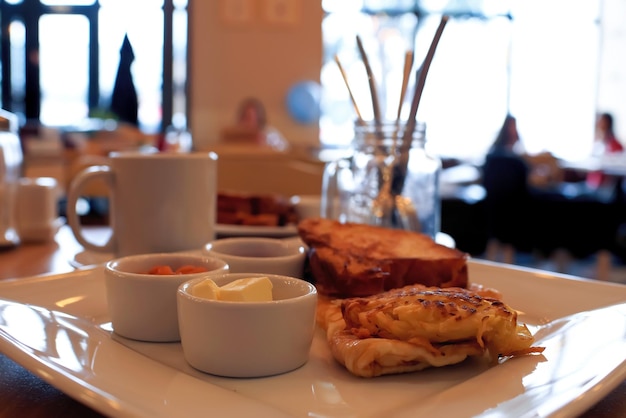 Fresh toast on a plate