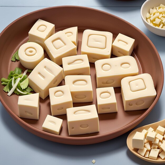 Fresh tofu pieces