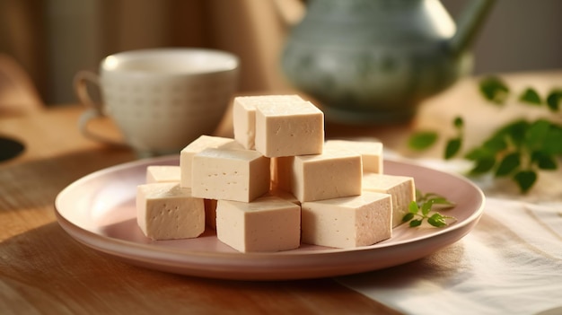 fresh tofu pieces