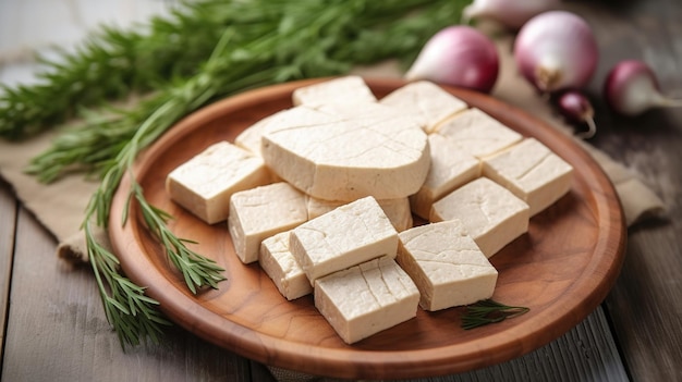 fresh tofu pieces