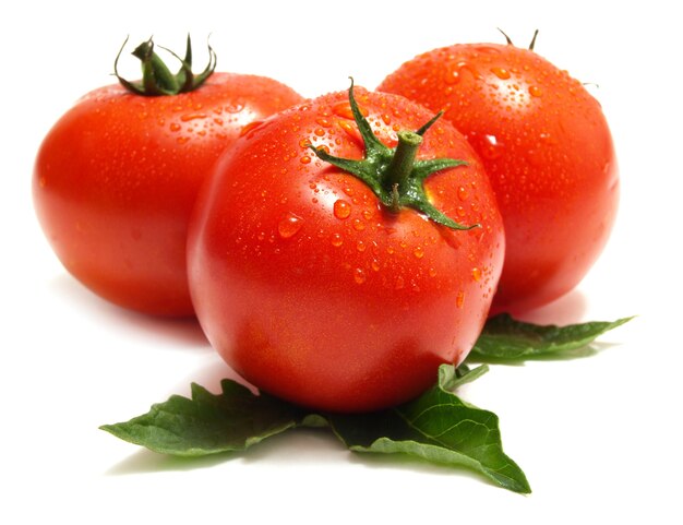 Fresh tomato isolated on white