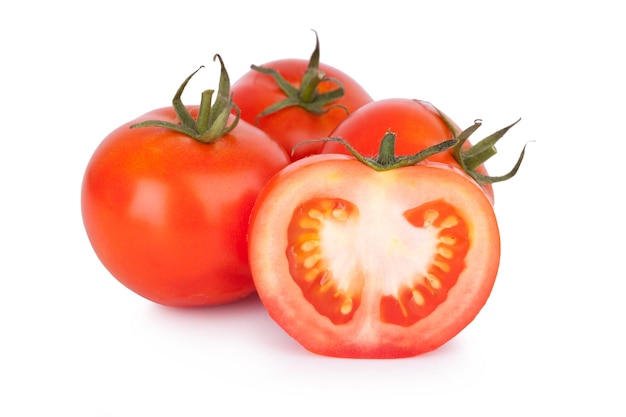 Fresh tomato on white background