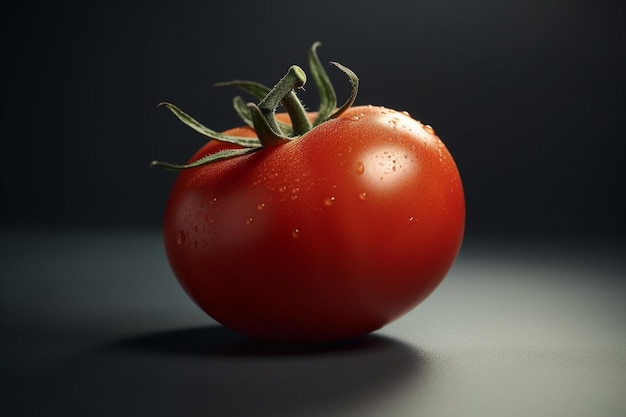 fresh tomato with water droplets