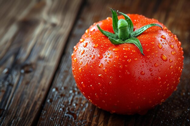 Fresh tomatoe on a wooden background