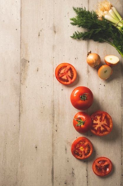fresh tomatoes dill and onions