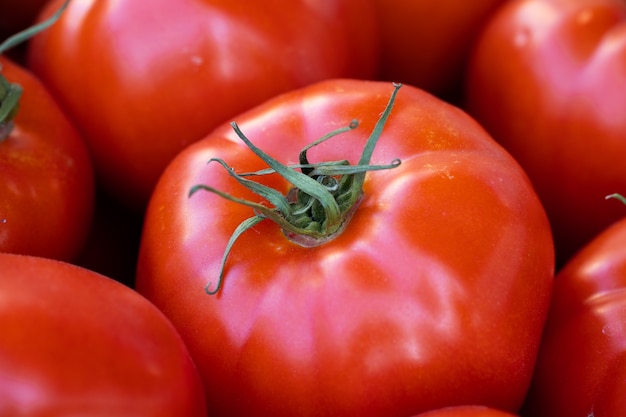 Fresh tomatoes in the market