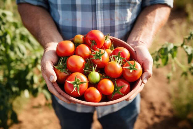 Fresh tomatoes picked from the bush