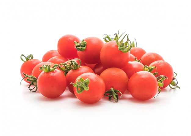 fresh tomatoes on white background