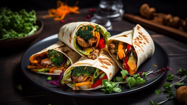 Fresh Tortilla Wraps with Vegetables