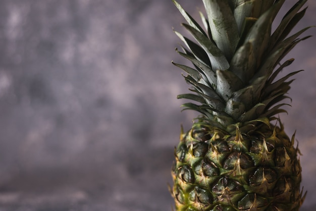 Fresh tropical fruit pineapple with copyspace