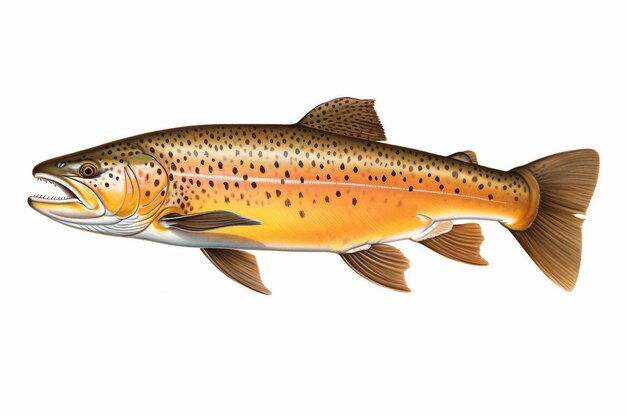 Fresh Trout on white background