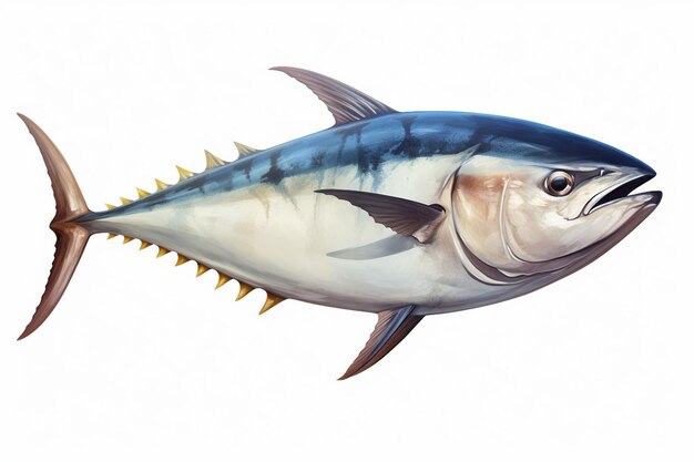 Photo fresh tuna on white background