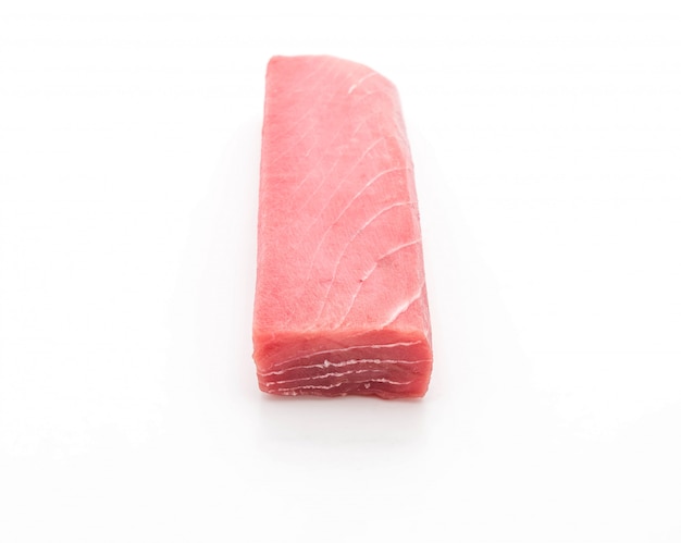 fresh tuna on white