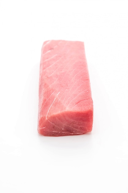 fresh tuna on white