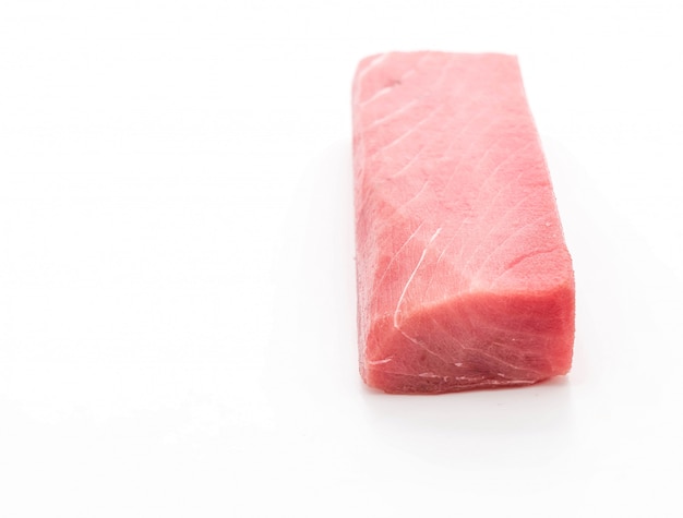 fresh tuna on white