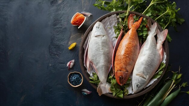 Photo fresh uncooked sea food specialties