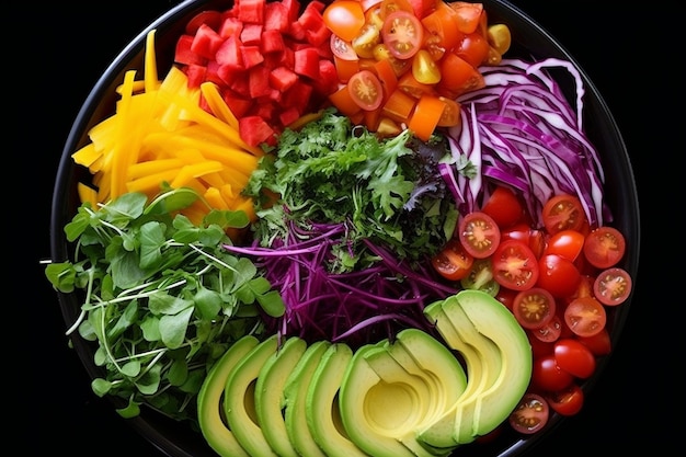 Fresh Vegan Delight Colorful Salad Bowl