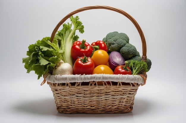 Fresh Vegetable Assortment in Wicker Basket