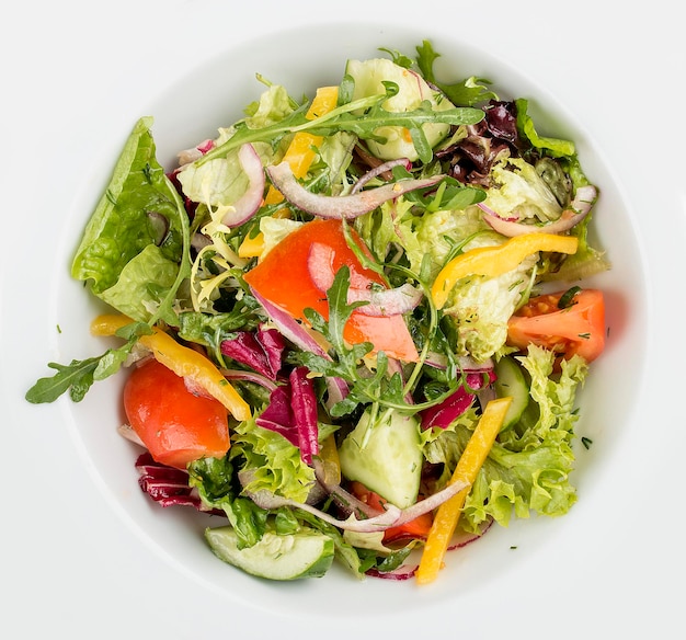 Fresh vegetable salad On a white background