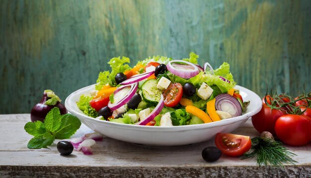 Foto insalata di verdure fresche