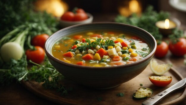 Fresh vegetable soup