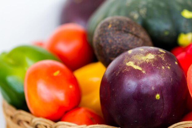 Fresh vegetables in basket.