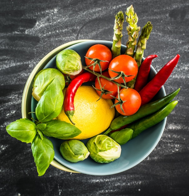 Fresh vegetables in a bowl 