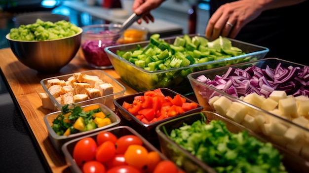 fresh vegetables in a cooking box