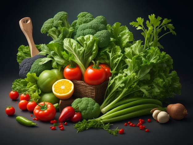 신선 한 채소 와 허브 는 건강 한 맛있는 음식 을 만든다