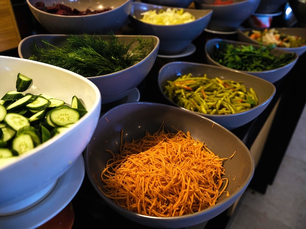 Fresh vegetables at the hotel buffet