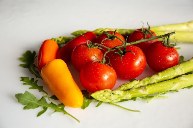 Fresh vegetables isolated on a white background