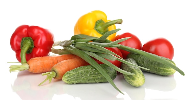 Fresh vegetables isolated on white