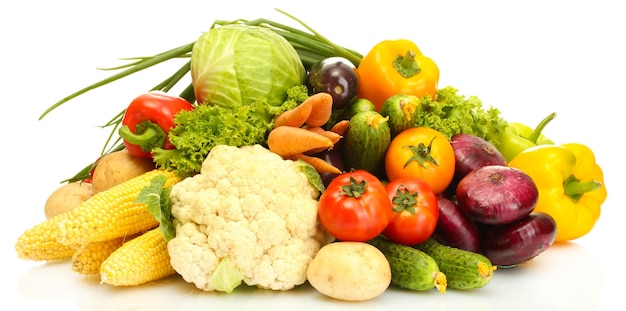 Fresh vegetables isolated on white