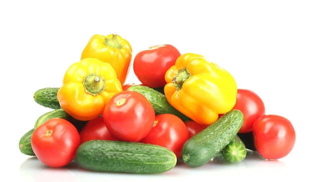 Fresh vegetables isolated on white