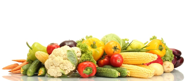 Fresh vegetables isolated on white