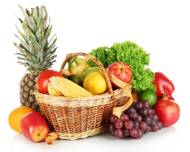 Fresh vegetables isolated on white