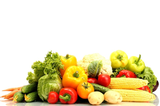 Fresh vegetables isolated on white