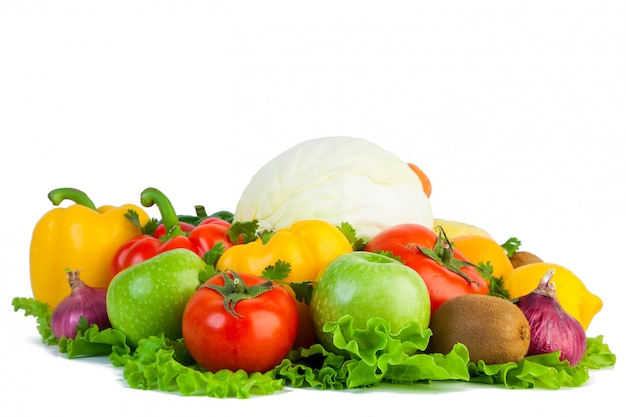 Fresh vegetables on isolated